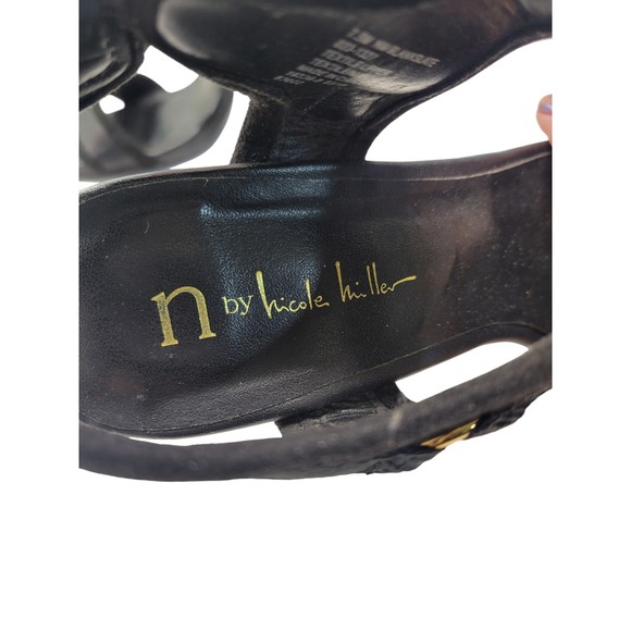 N by Nicole Miller Blankslate open-toe black block heel sandals 7.5 - Picture 7 of 10